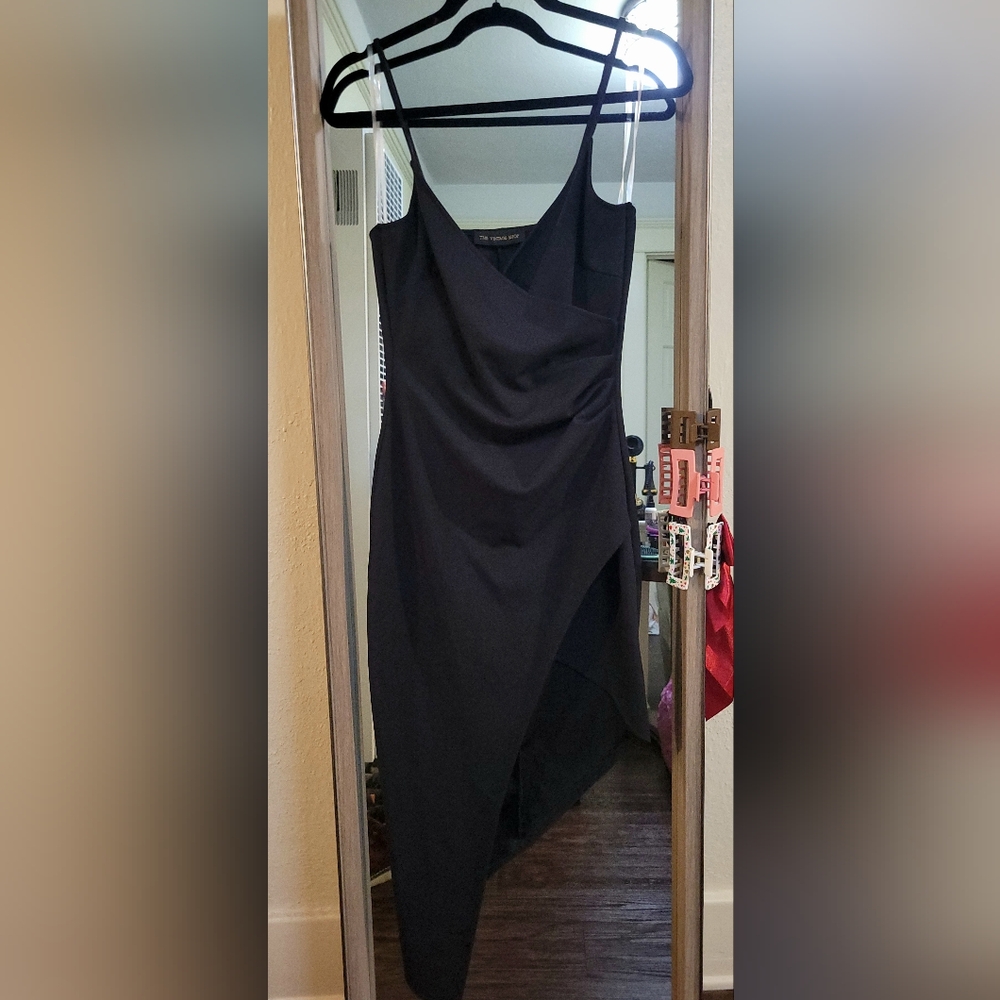 The Vintage Shop Black One Shoulder Ruched Cocktail Dress
